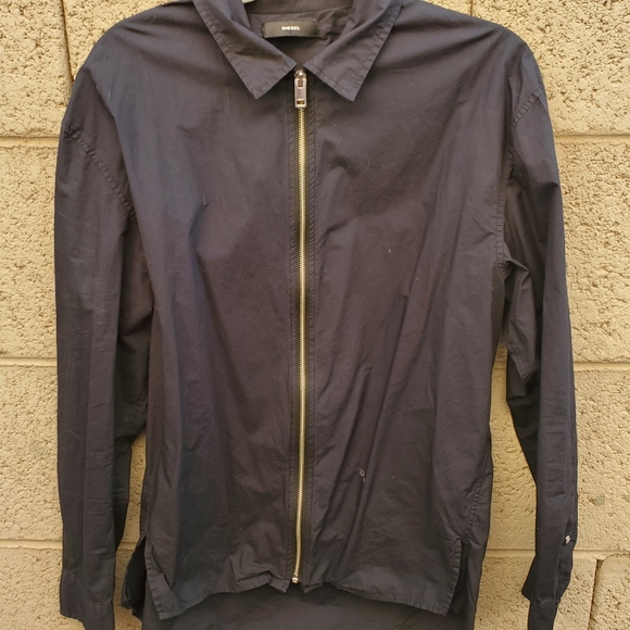 Diesel Black S-Nigel Zip-Front Shirt Jacket. - Picture 7 of 16